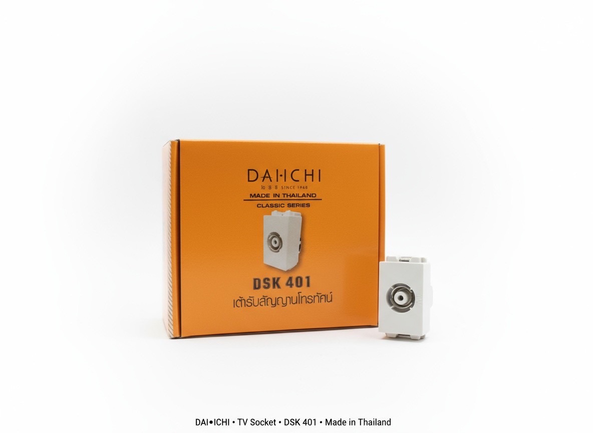 สวิตซ์ เต้ารับ หน้ากาก มอก.แท้ ไม่ลามไฟ DAI-ICHI (ไดอิชิ)